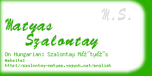 matyas szalontay business card